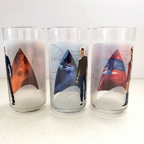 3 - STAR TREK 2008(Spock, Cpt. Kirk & Uhura 14 Oz Collectible Drinking Glass - Picture 3 of 12